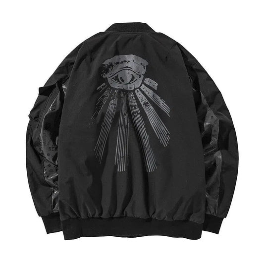 Broderet bomberjakke til mænd