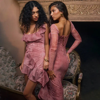 Æstetisk pink bodycon-kjole