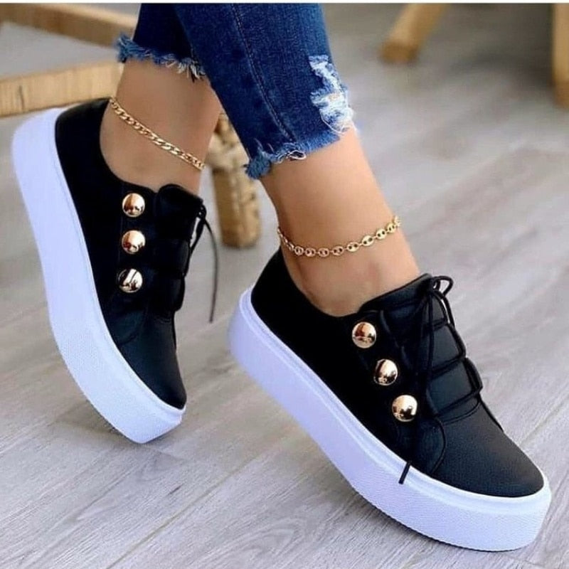 Elegante og farverige damesneakers i læder
