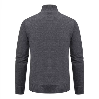 Strikket sweater med lynlås til mænd i gammeldags stil