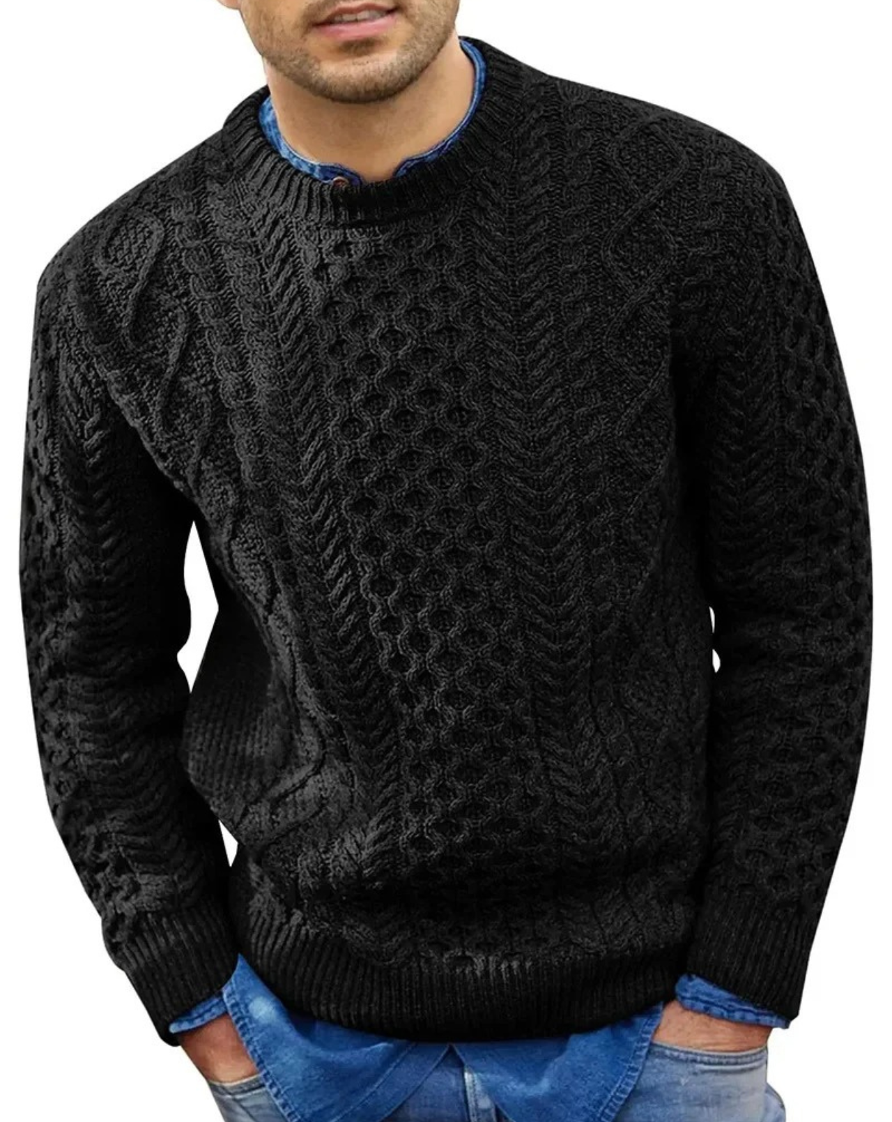 Strikket sweater til mænd Vintertøj