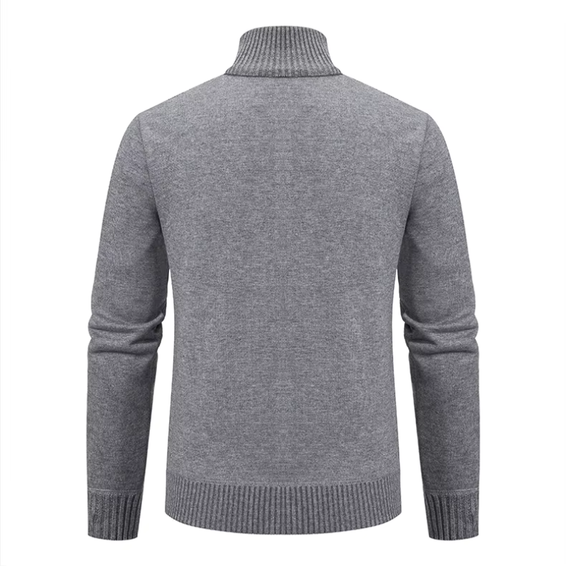 Strikket sweater med lynlås til mænd i gammeldags stil