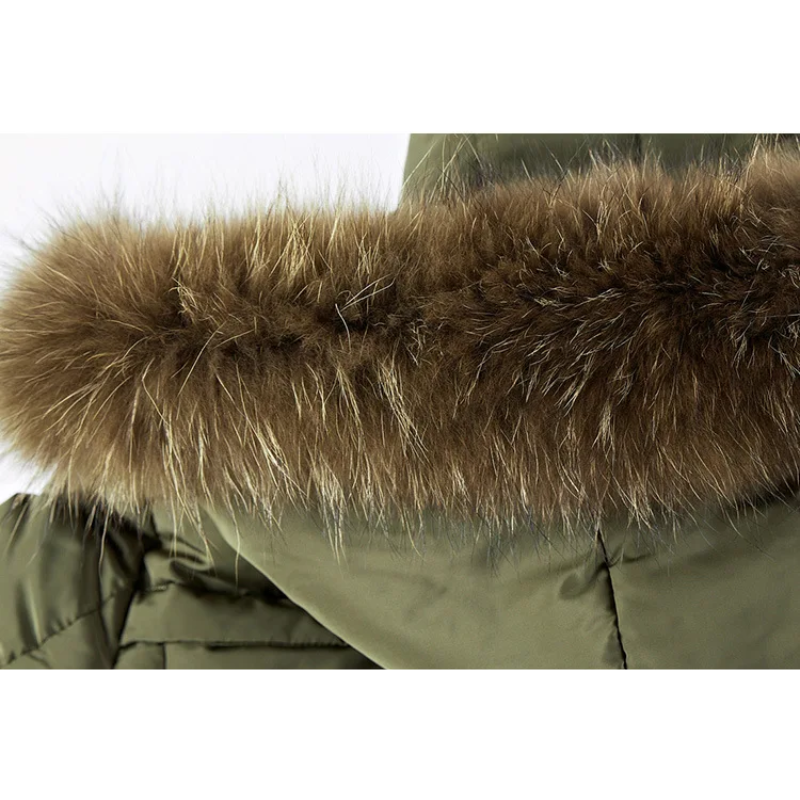 Parka vinterfrakke til mænd med pelshætte og varmt