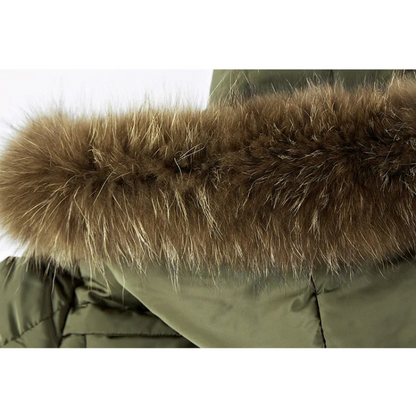 Parka vinterfrakke til mænd med pelshætte og varmt