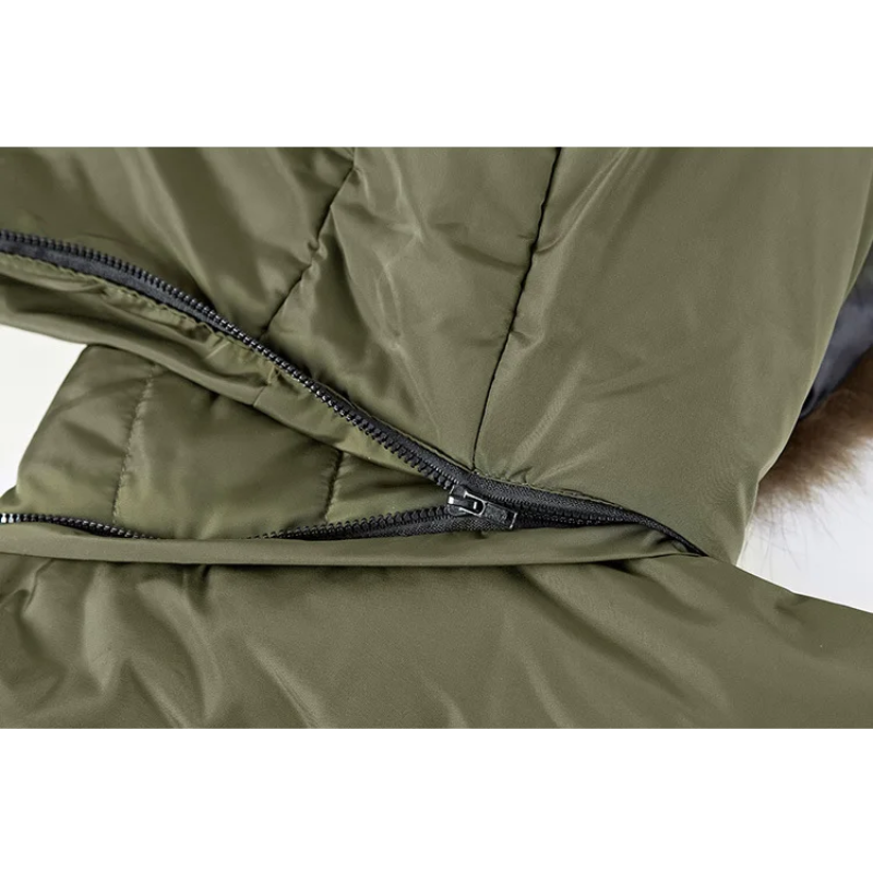 Parka vinterfrakke til mænd med pelshætte og varmt