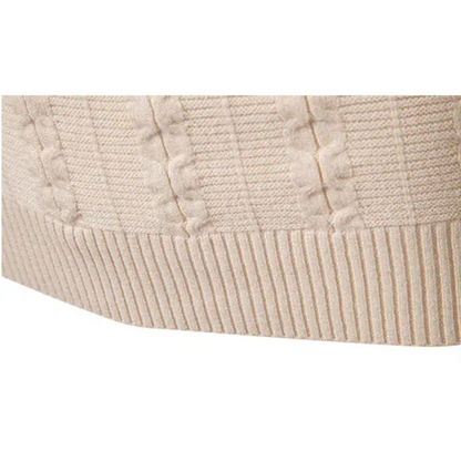Strikket sweater med halv lynlås og col til mænd Vintertøj