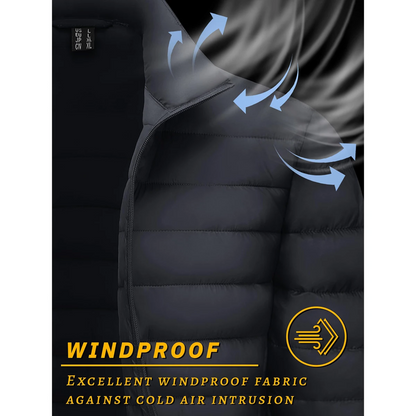 Vatteret overgangsjakke til mænd - let, varm, afslappet