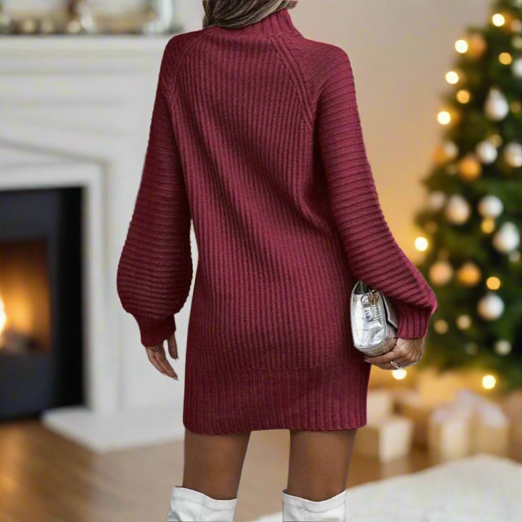 Jumperkjole Trendy varm vinterkjole til jul og ferie til kvinder