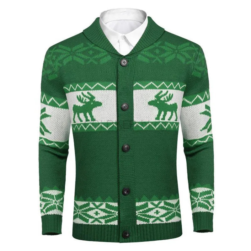 Julestrikket cardigan til mænd Vintertøj