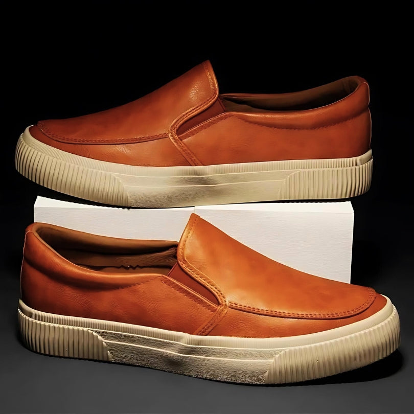 Slip-on i læder sko til mænd
