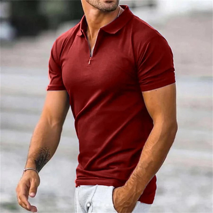 Solid Turn Down Polo Shirt til mænd