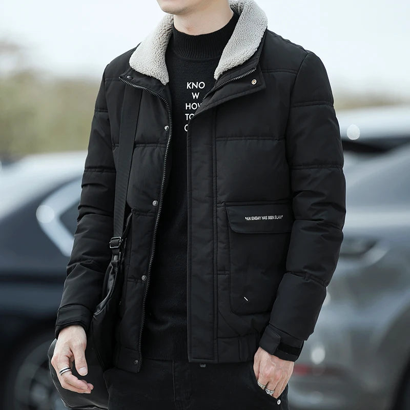 Vatteret vinterfrakke til mænd