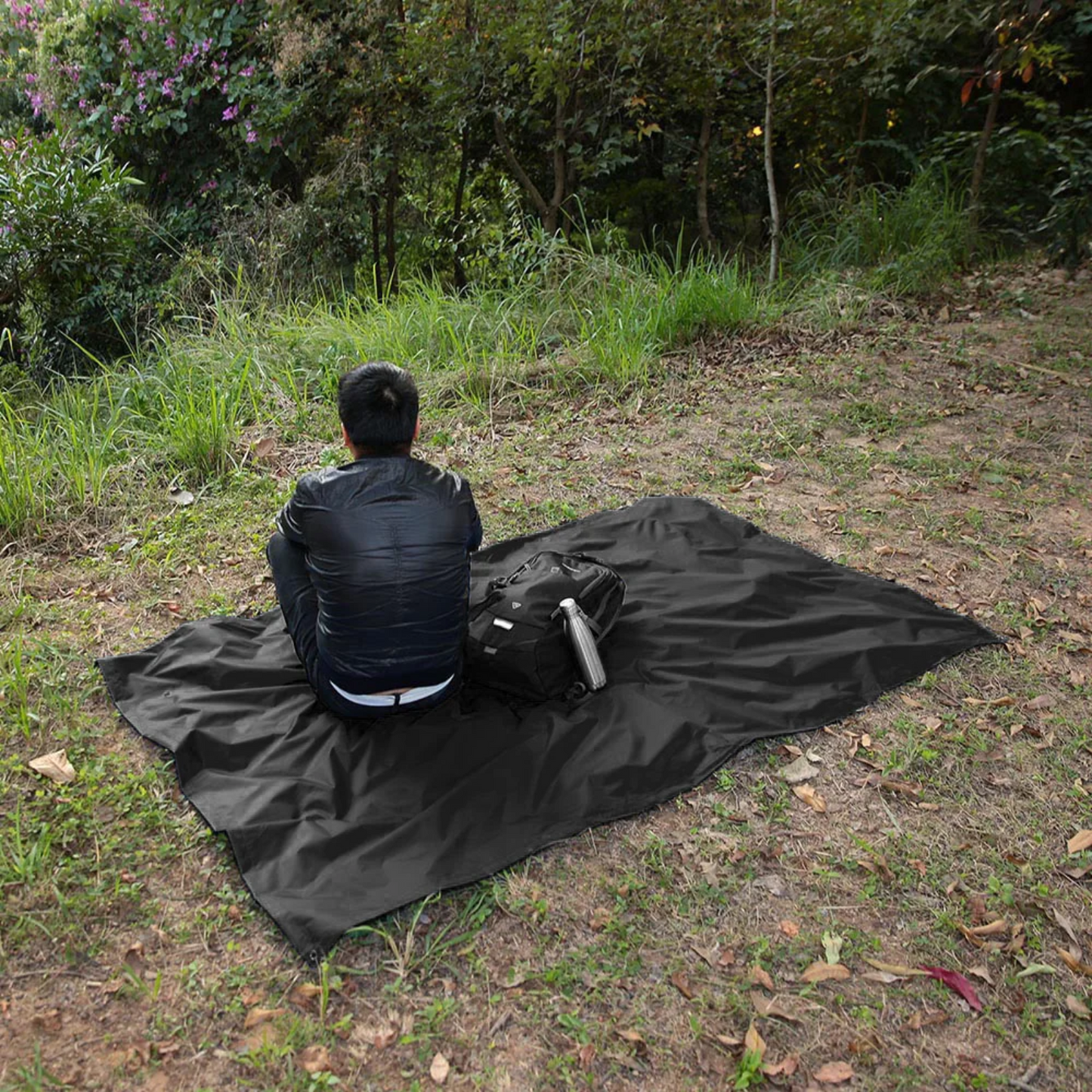 Vandtæt mackintosh-poncho til mænd med letvægtshætte