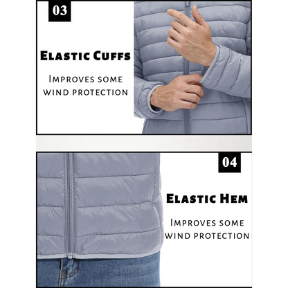 Vatteret overgangsjakke til mænd - let, varm, afslappet