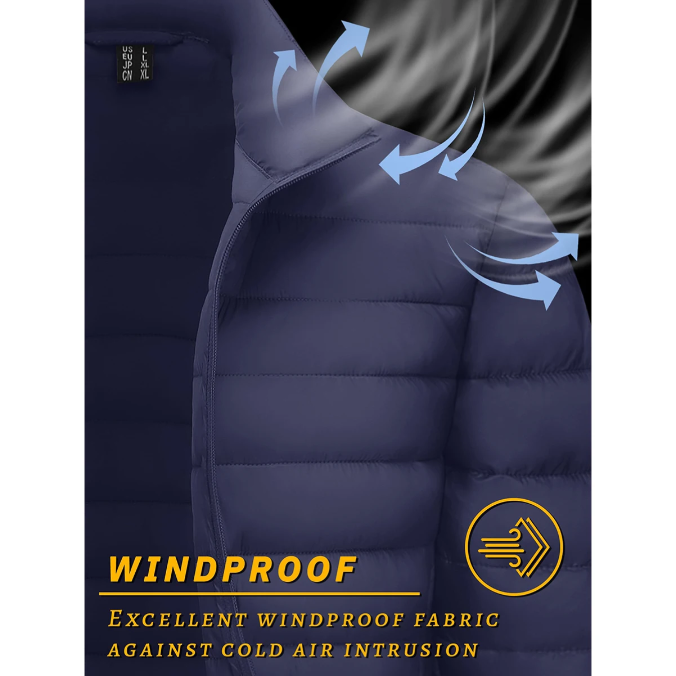 Vatteret overgangsjakke til mænd - let, varm, afslappet