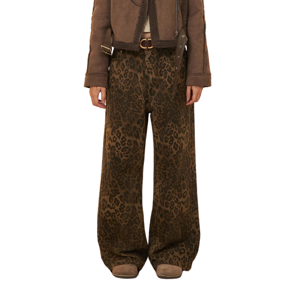 Jeans med leopardmønster til kvinder