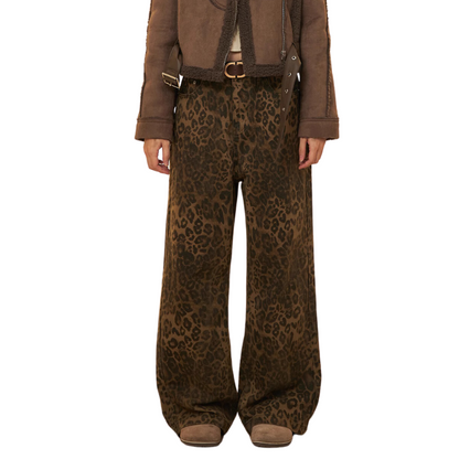 Jeans med leopardmønster til kvinder