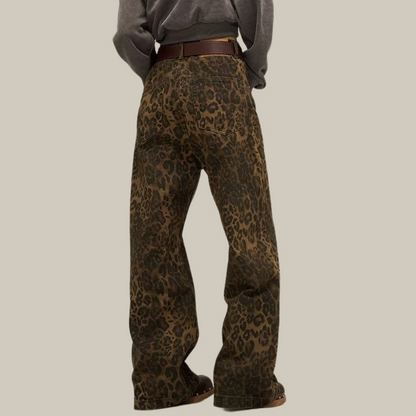 Jeans med leopardmønster til kvinder