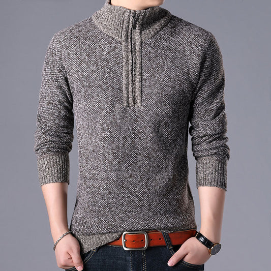 Sweater med lynlåskrave til mænd