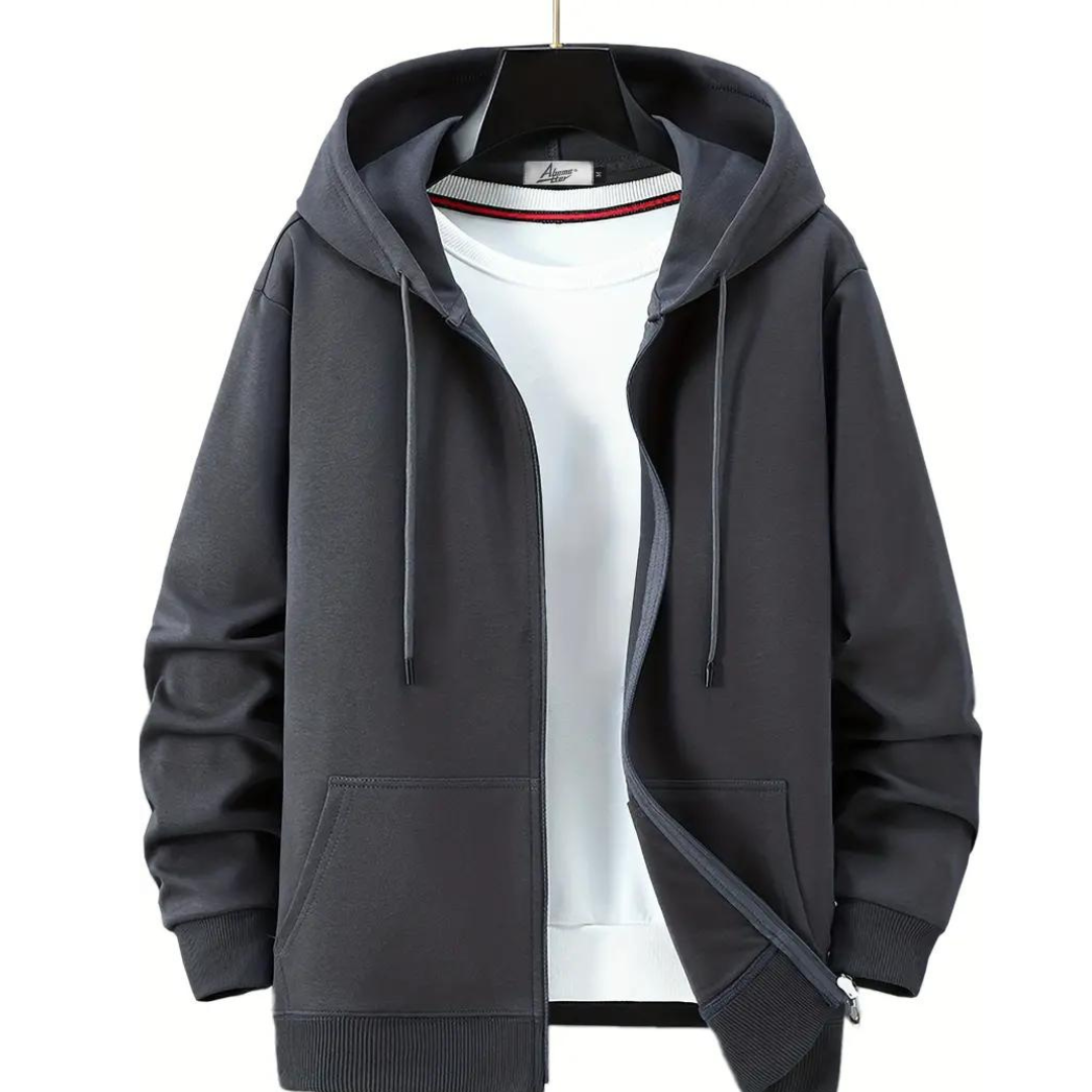 Komfortabel hoodie jakke til herrer
