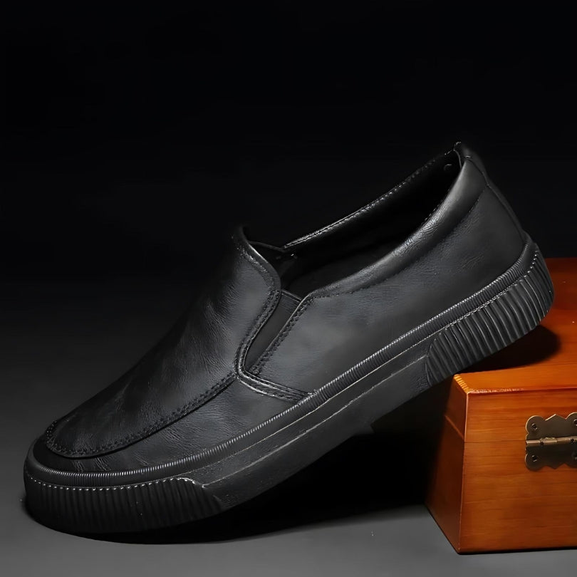 Slip-on i læder sko til mænd