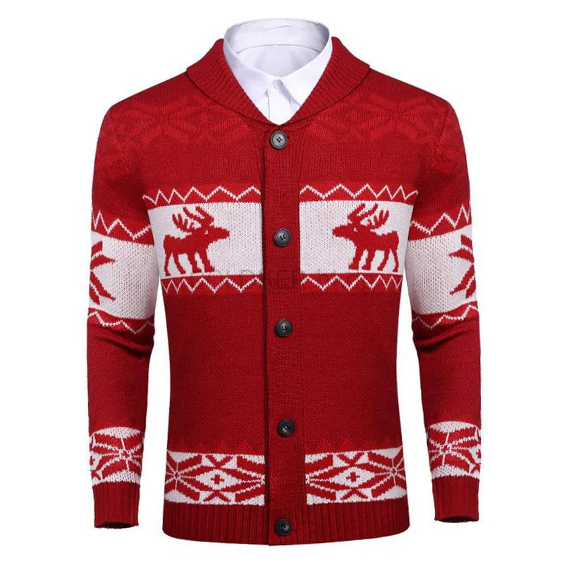 Julestrikket cardigan til mænd Vintertøj