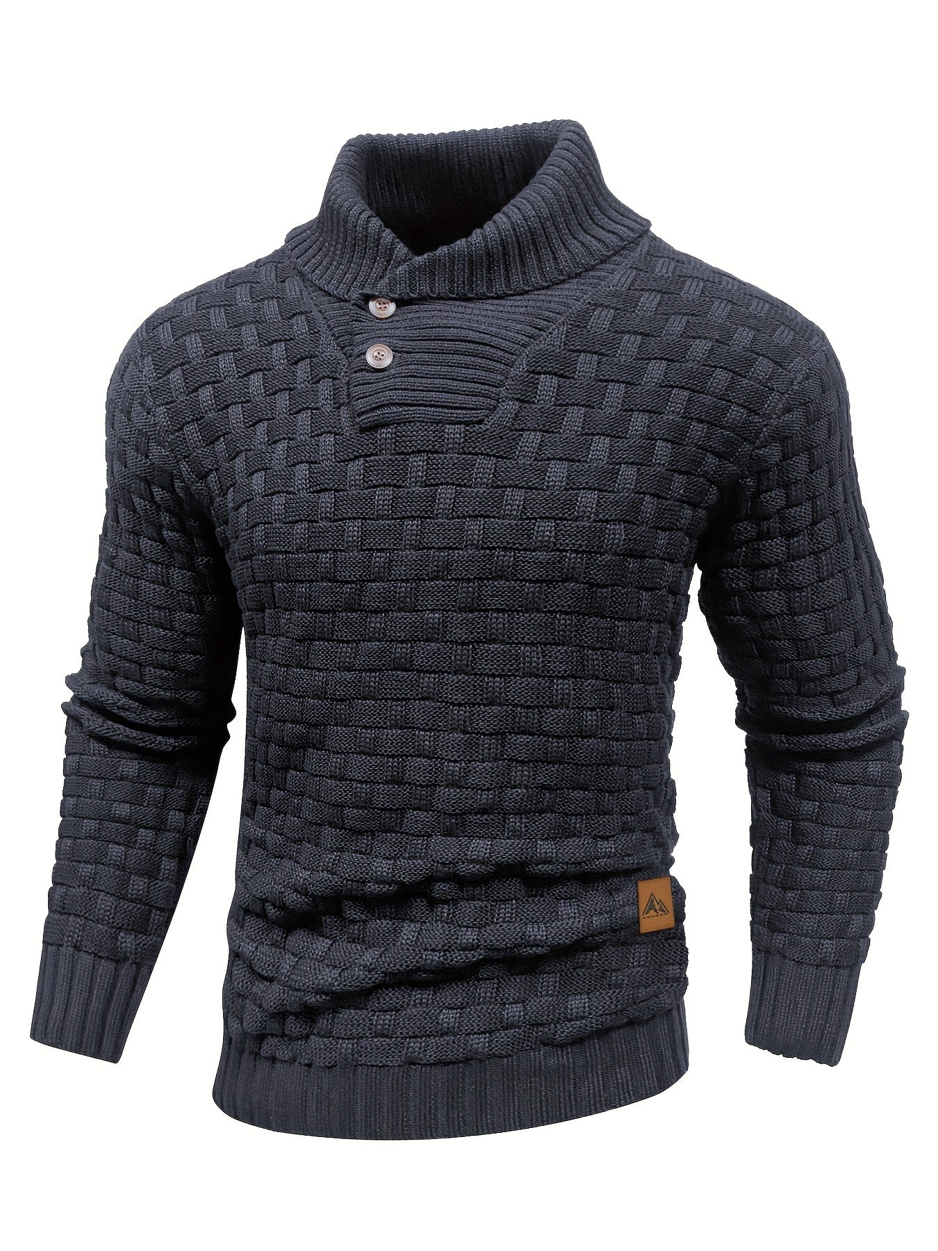 Vaffelmønstret stretch-sweater til mænd