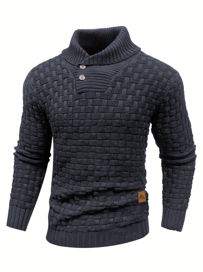 Vaffelmønstret stretch-sweater til mænd