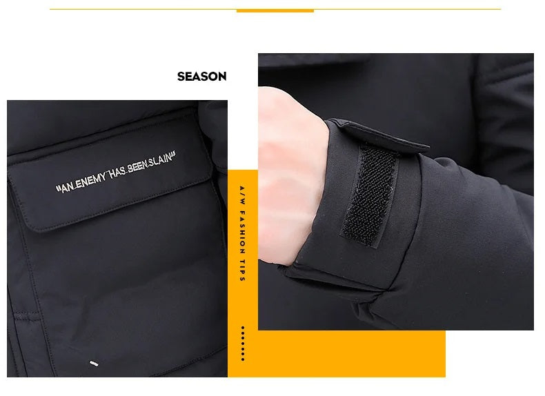 Vatteret vinterfrakke til mænd