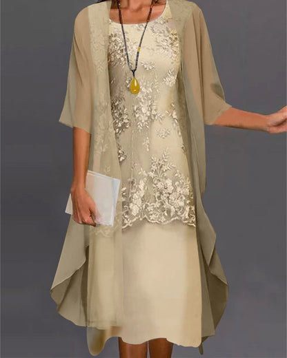Elegant chiffonkjole i to dele til kvinder