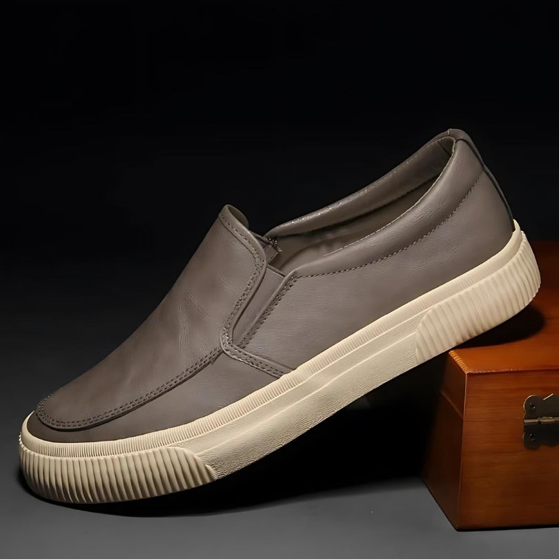 Slip-on i læder sko til mænd