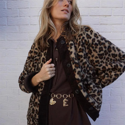 Leopard-printet jakke til kvinder
