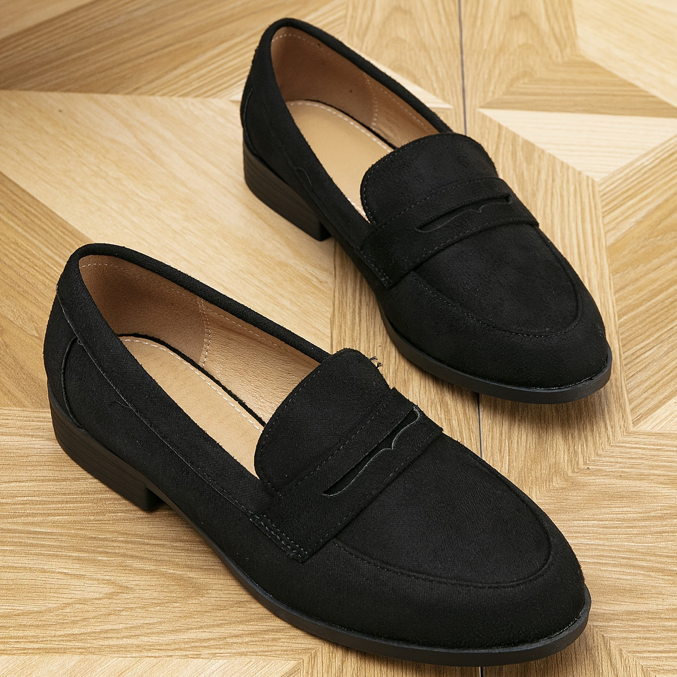 Slip-on-loafers i ruskind til kvinder