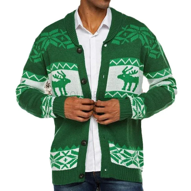 Julestrikket cardigan til mænd Vintertøj