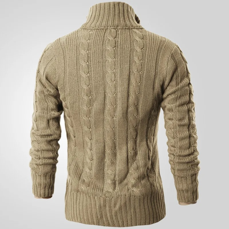 Strikket cardigansweater med knaplukning til mænd Vintertøj