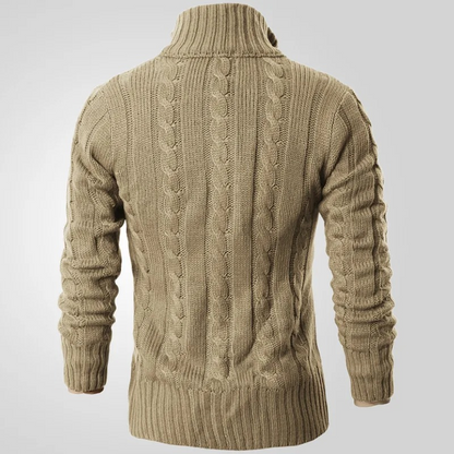 Strikket cardigansweater med knaplukning til mænd Vintertøj