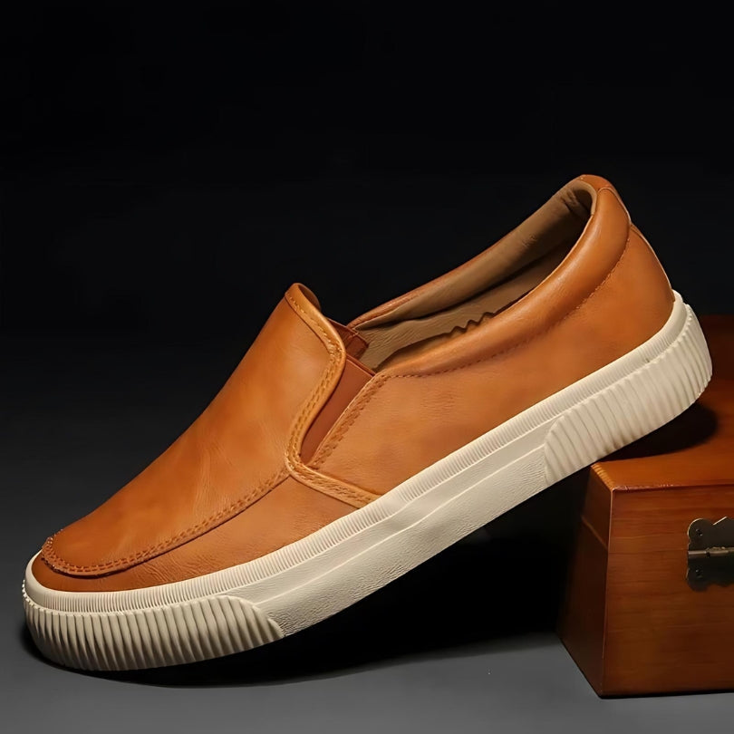 Slip-on i læder sko til mænd