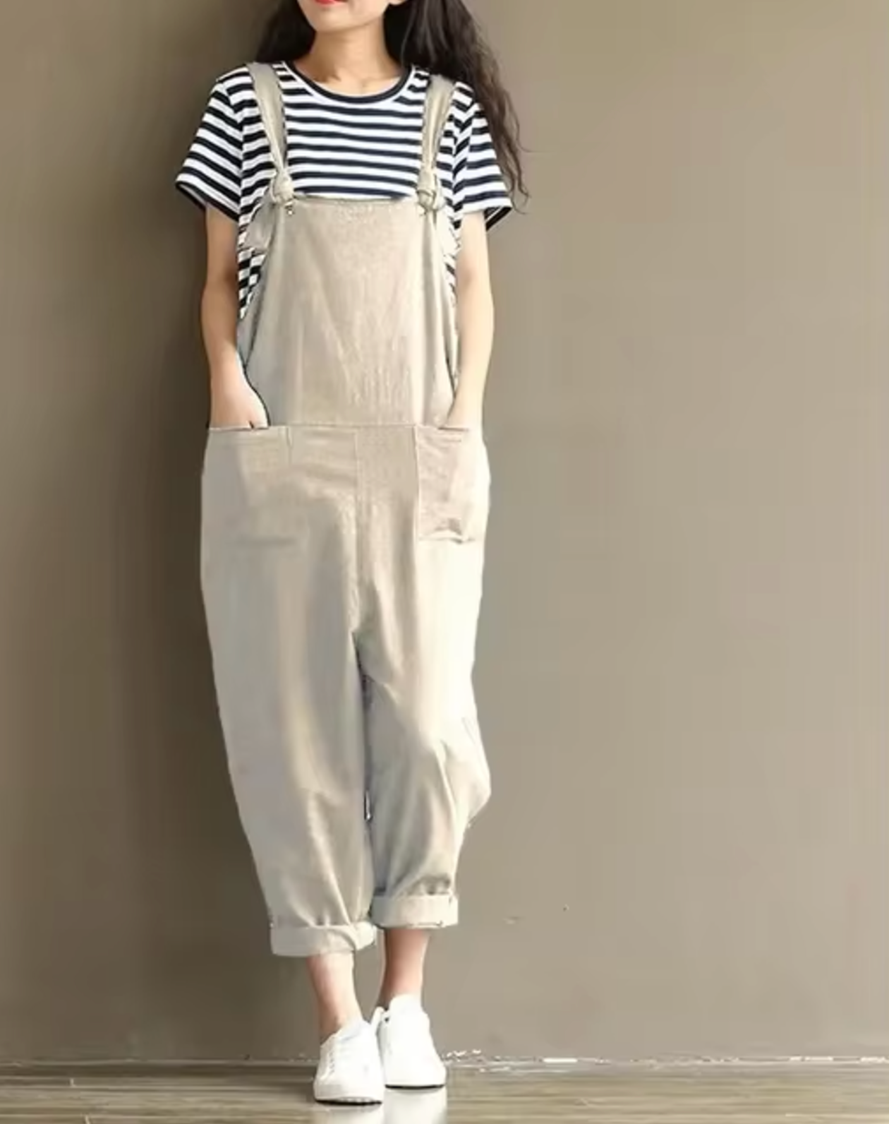 Jumpsuit med bomuldsbøjler til kvinder