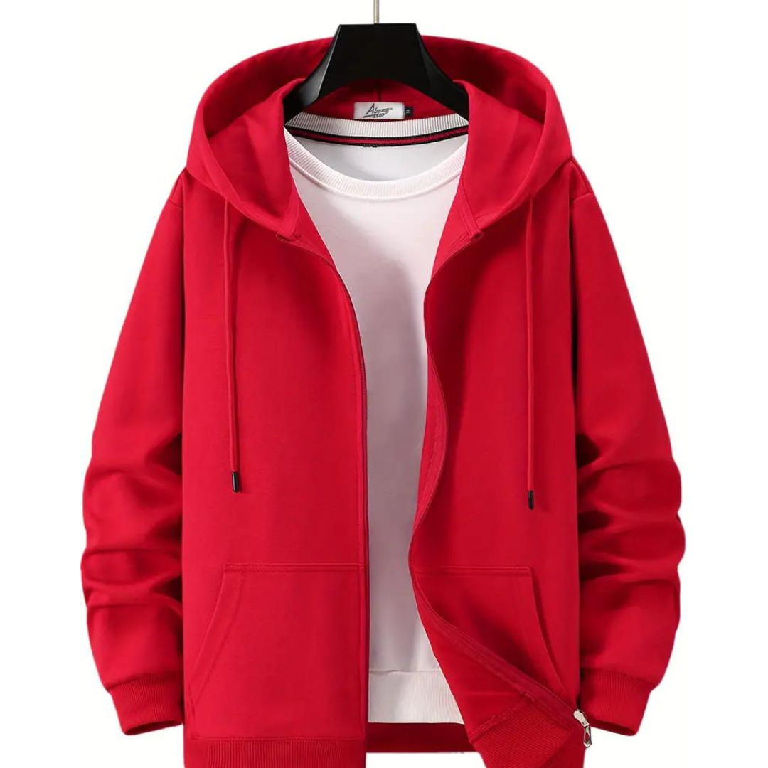 Komfortabel hoodie jakke til herrer