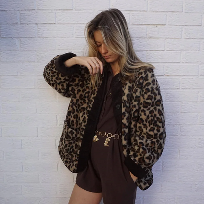 Leopard-printet jakke til kvinder