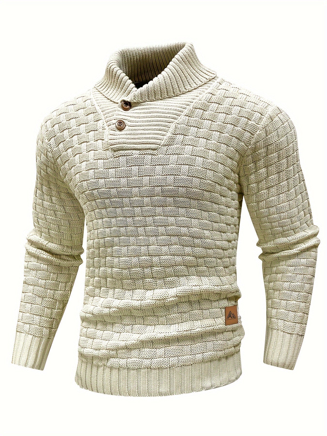 Vaffelmønstret stretch-sweater til mænd