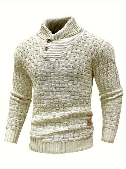 Vaffelmønstret stretch-sweater til mænd