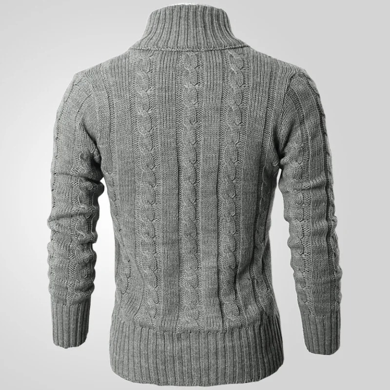 Strikket cardigansweater med knaplukning til mænd Vintertøj