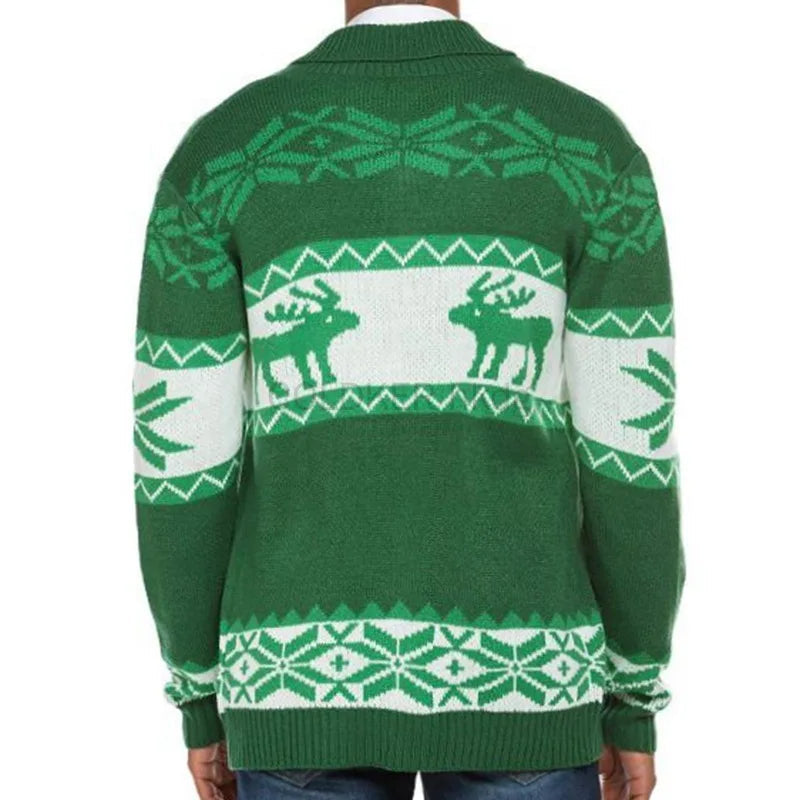 Julestrikket cardigan til mænd Vintertøj