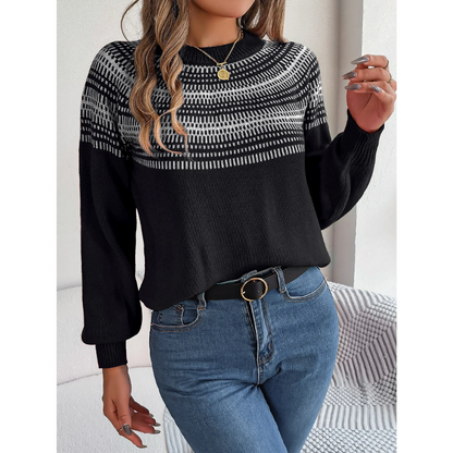Kontrasterende sweater i retro-popstil