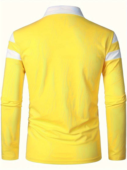 Langærmet poloshirt med lynlås til herrer