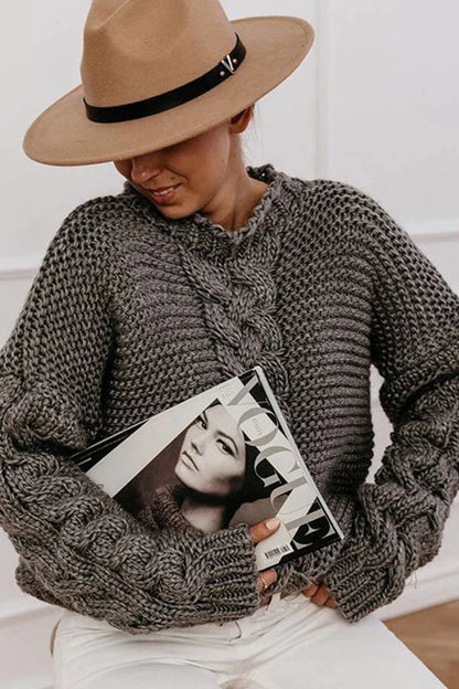 Vinterens ensfarvede sweater med twistprint