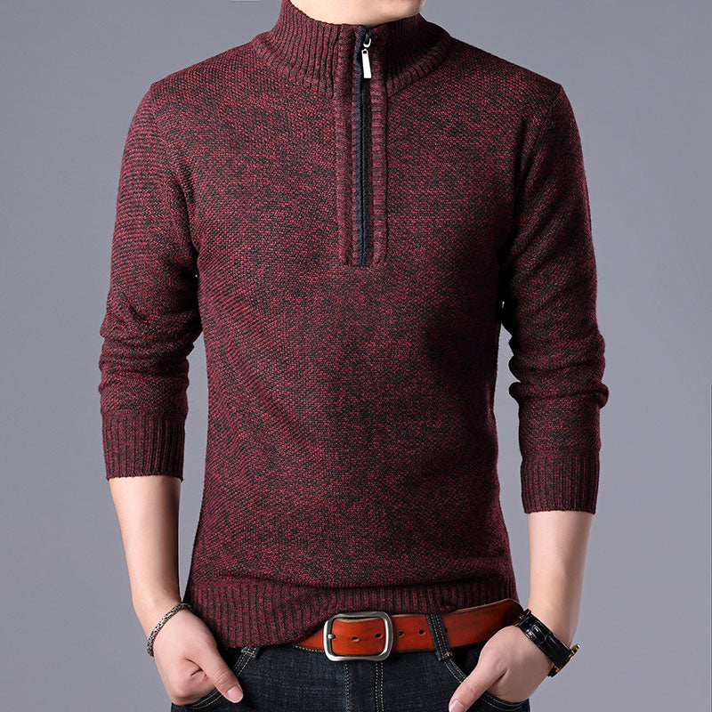 Sweater med lynlåskrave til mænd