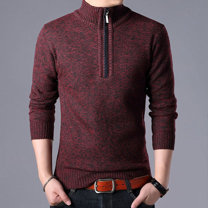 Sweater med lynlåskrave til mænd