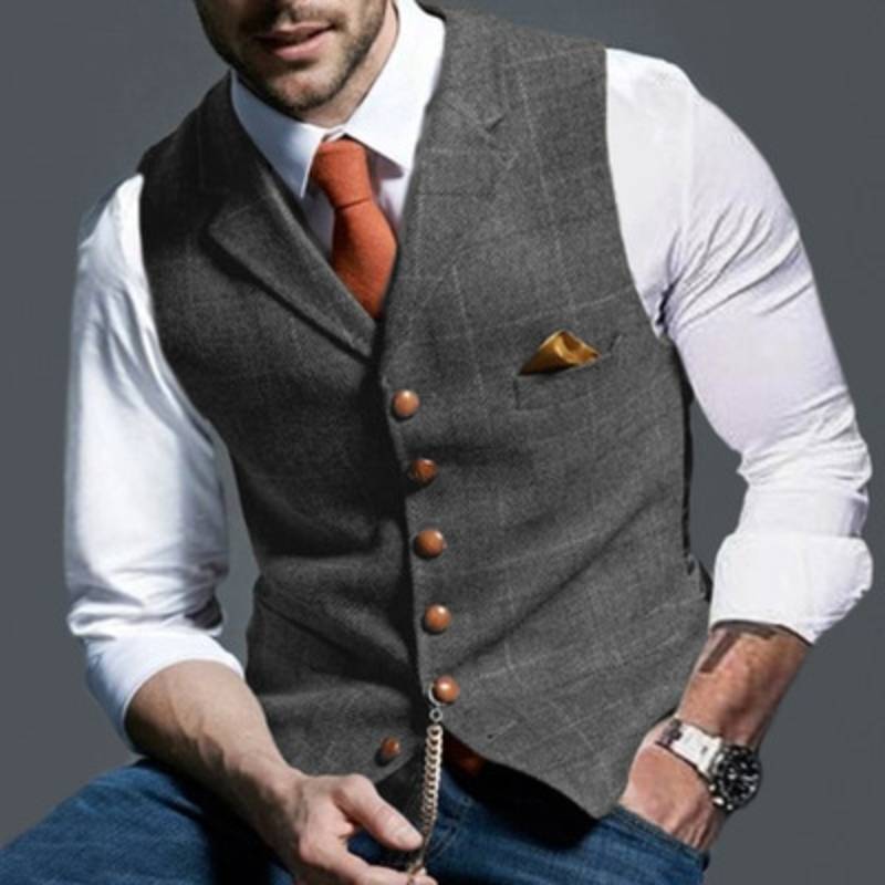 Elegant ternet cardigan til mænd